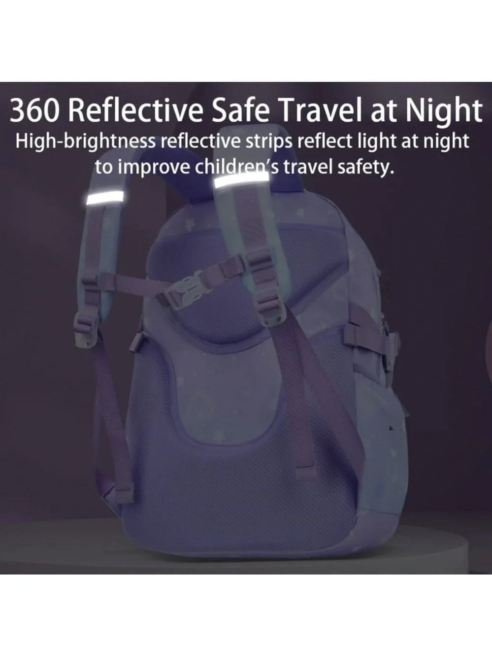 Kids' Purple Sparkle Backpack - Cute School Bag W